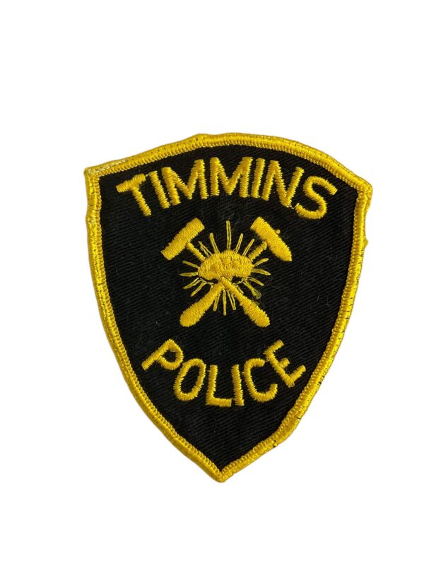 Canadian Timmins Ontario Yellow Border Police Patch