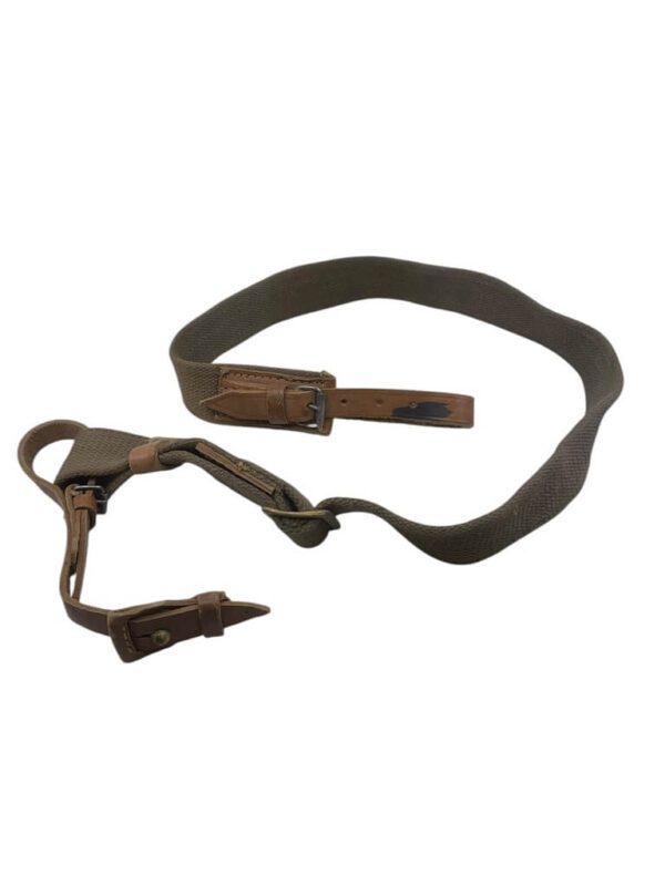 Soviet Era Canvas And Leather Rifle Sling With Keeper - Image 2