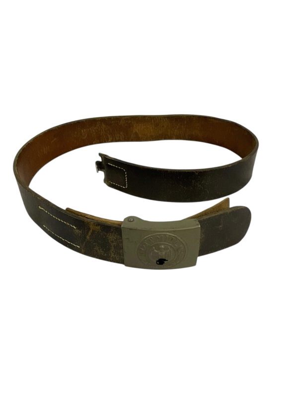 WW2 German Army Heer Painted Steel Buckle Tabbed With Leather Belt 95cm