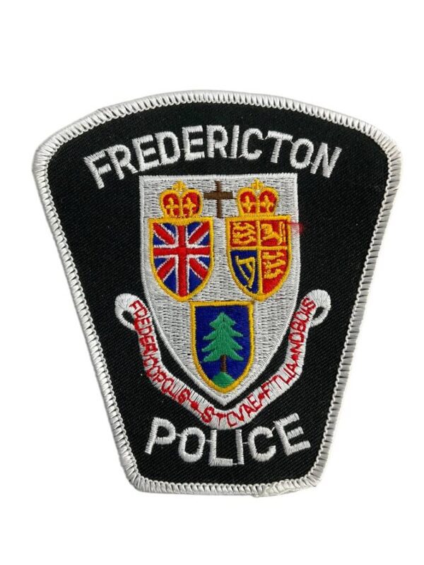 Canadian Fredericton New Brunswick White Border Police Patch