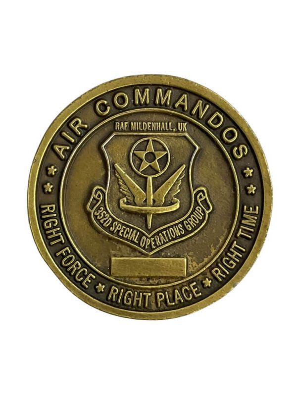 US 32nd Special Operations Group Air Commandos Black Knights Challenge Coin