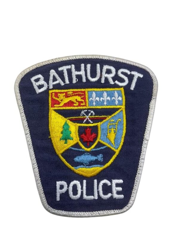 Canadian Bathurst New Brunswick White Border Police Patch