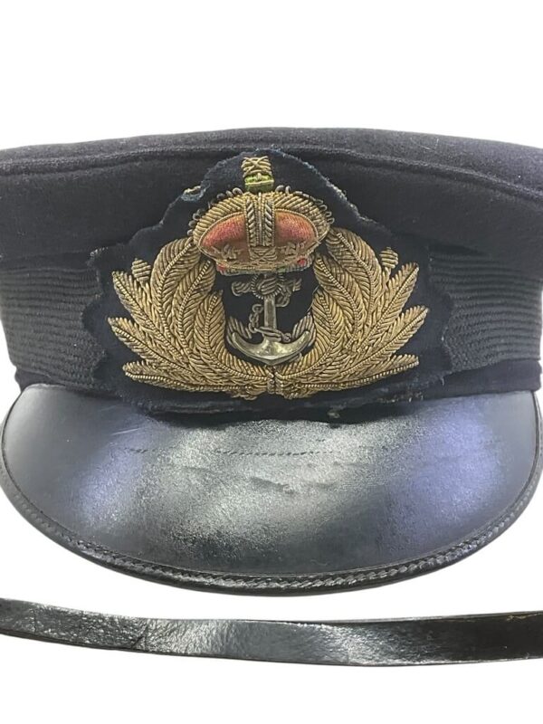 WW2 British Royal Navy Officers Peak Cap Hat Size 7 1/4 - Image 2