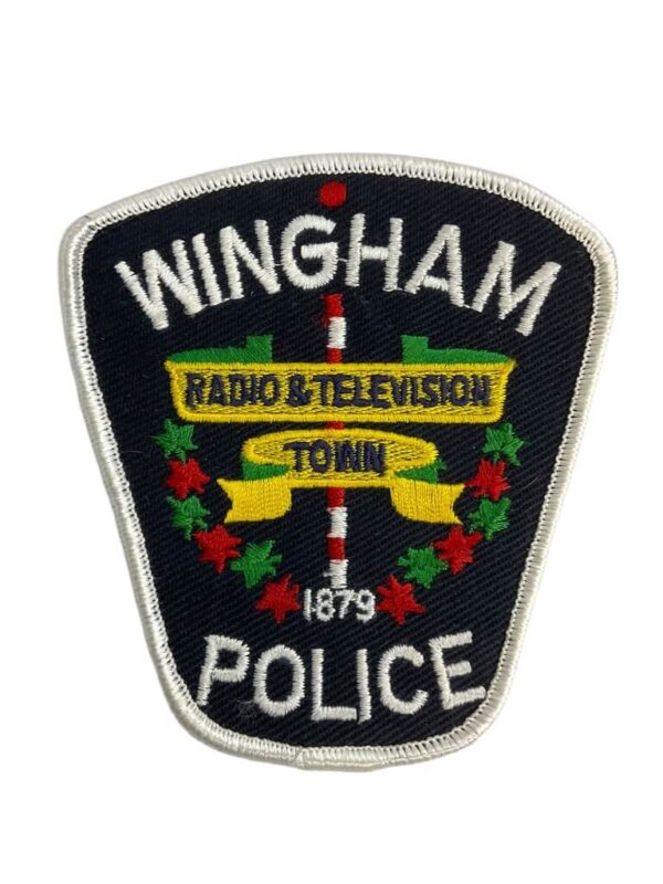 Canadian Wingham Ontario White Border Police Patch 2