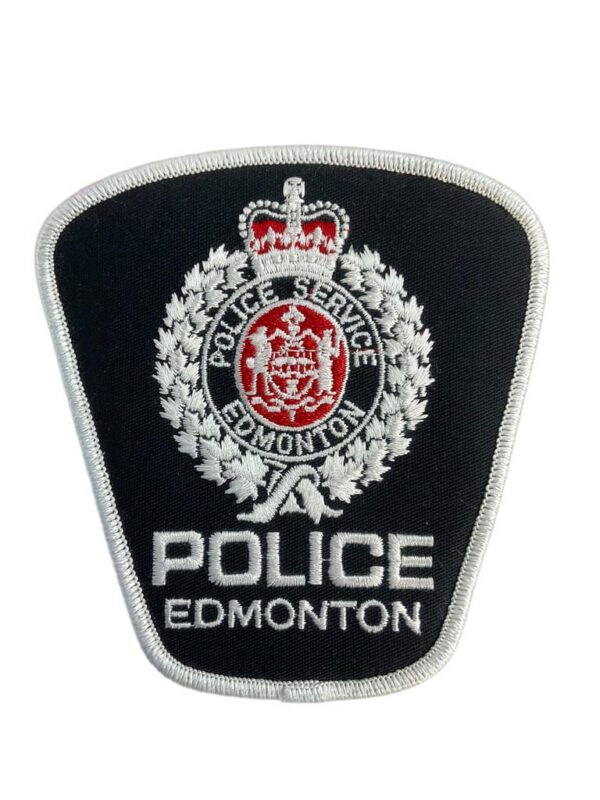 Canadian Edmonton Alberta White Border Police Patch