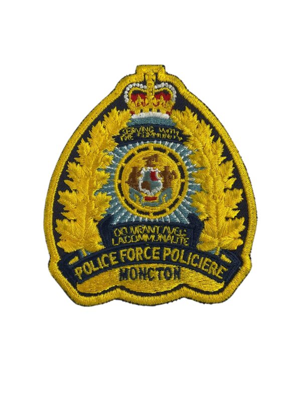 Canadian Moncton New Brunswick Yellow Border Police Patch