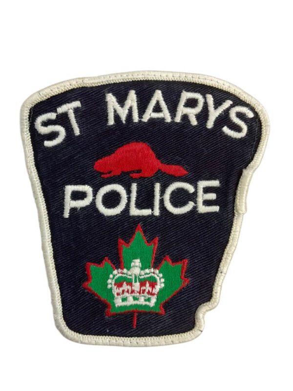 Canadian St Marys Ontario White Border Police Patch