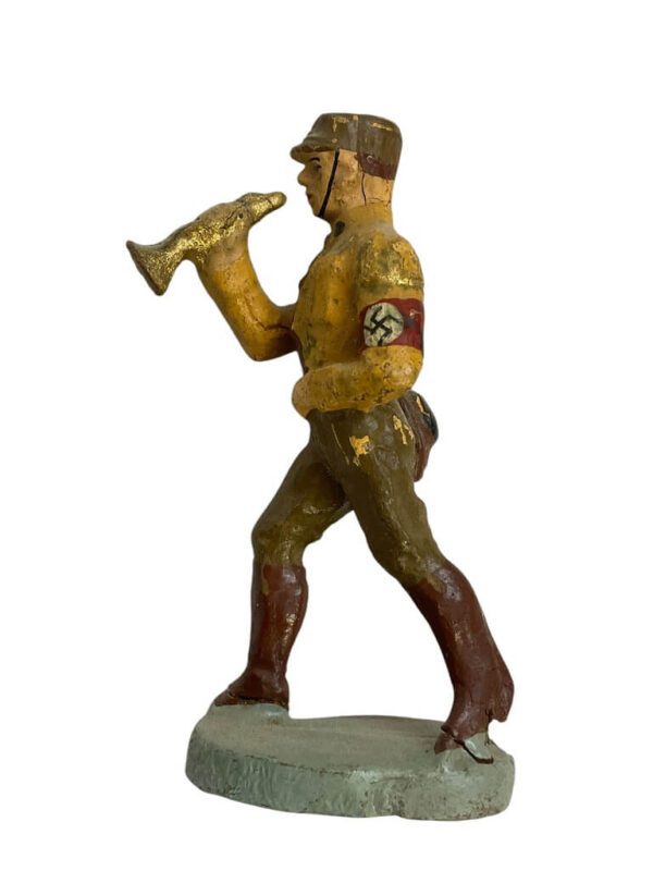 WW2 German Brownshirts SA Bandsman With Bugle Elastolin Toy Soldier 2