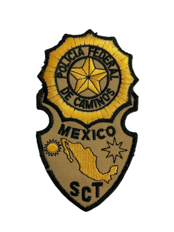 Mexican Policia Federal De Caminos Mexico SCT Black Border Police Patch