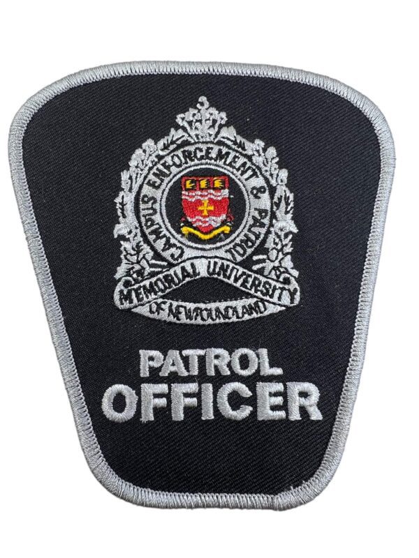 Canadian Patrol Officers Newfoundland Memorial University Grey Border Police Patch