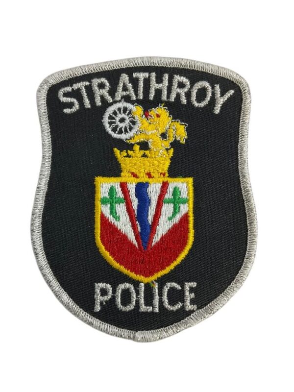 Canadian Strathroy Ontario Silver Border Police Patch