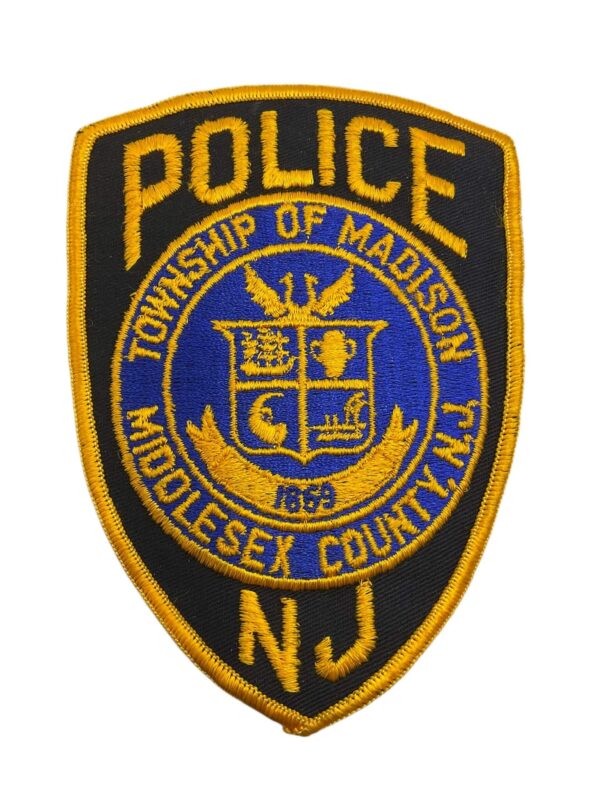 US Township of Madison Middlesex County New Jersey Gold Border Police Patch