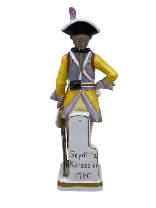 German 1918 to 1922 Sitzendorf Seydlitz Kurassier Porcelain Statue 8.5 Inches