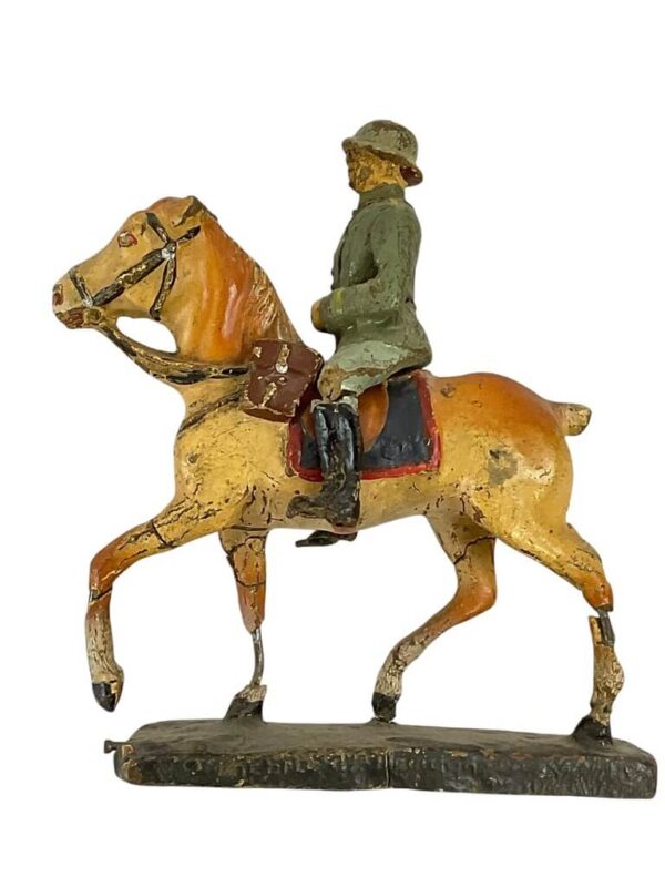 WW2 German Army Heer Cavalry Officer With Horse Lineol Toy Soldier 1