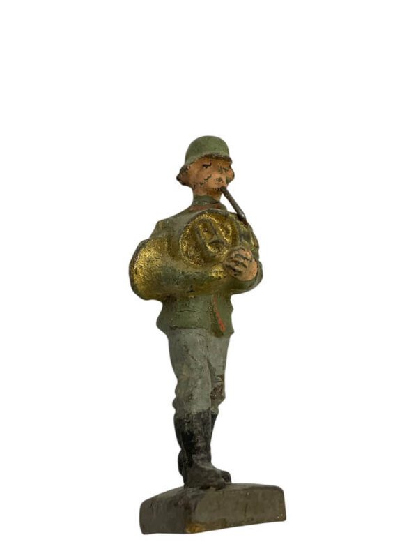 WW2 German Army Heer Bandsman With French Horn Lineol Toy Soldier