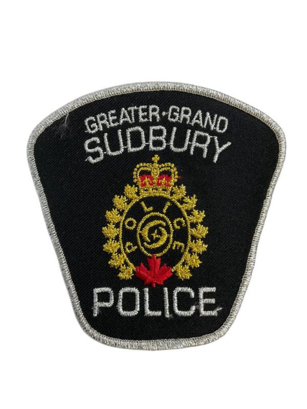 Canadian Greater-Grand Sudbury Ontario Silver Border Police Patch