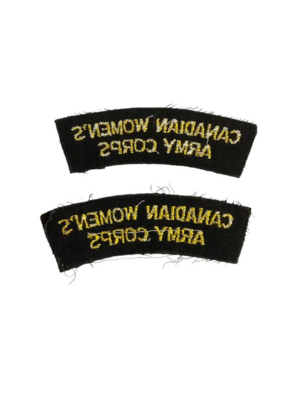 Canadian Women's Army Corps Shoulder Titles Insignia Pair - Image 2