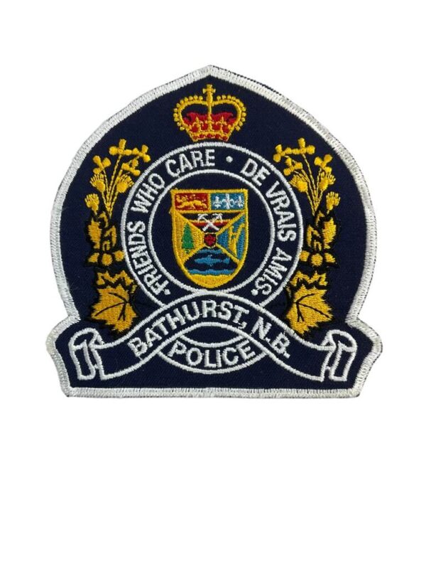 Canadian Bathurst New Brunswick White Border Police Patch