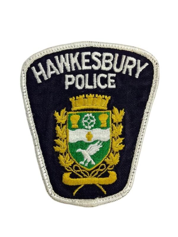 Canadian Hawkesbury Ontario White Border Police Patch