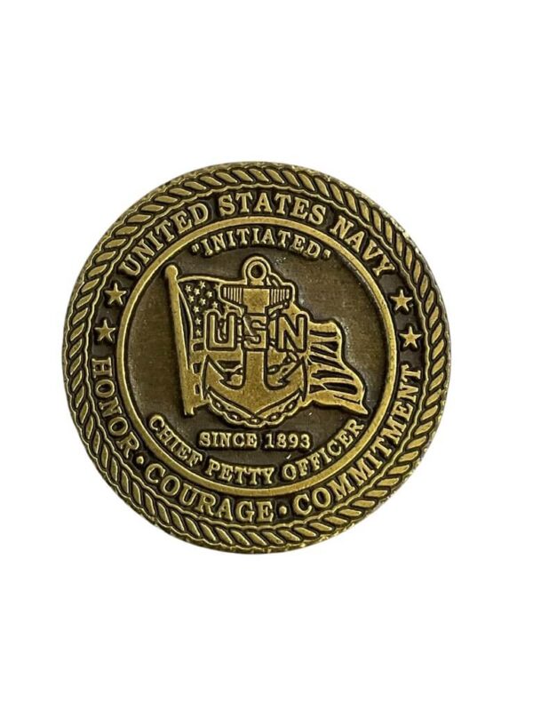 US USN Chief Petty Officers Association New Port Rhode Island Challenge Coin - Image 2