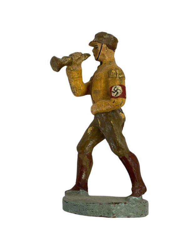 WW2 German Brownshirts SA Bandsman With Bugle Elastolin Toy Soldier