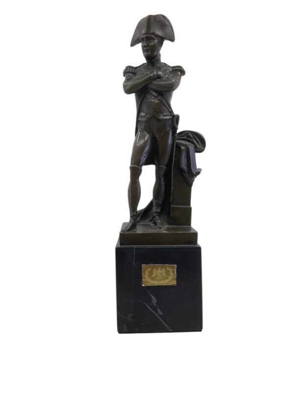 French Napoleonic Bronze Statue Marble Base 12 Inches