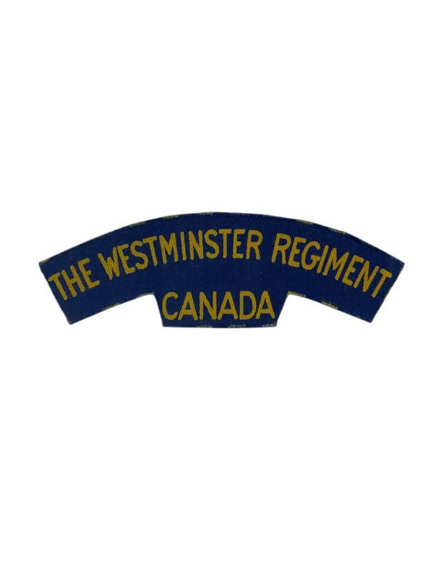 WW2 Canadian The Westminster Regiment Canvas Shoulder Title Single