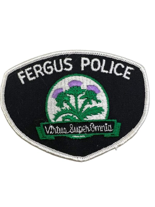 Canadian Fergus Ontario White Border Police Patch