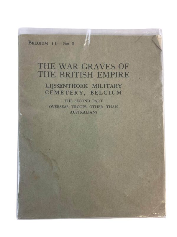 WW1 British The War Graves of the British Empire The Second Part Used Softcover Reference Book