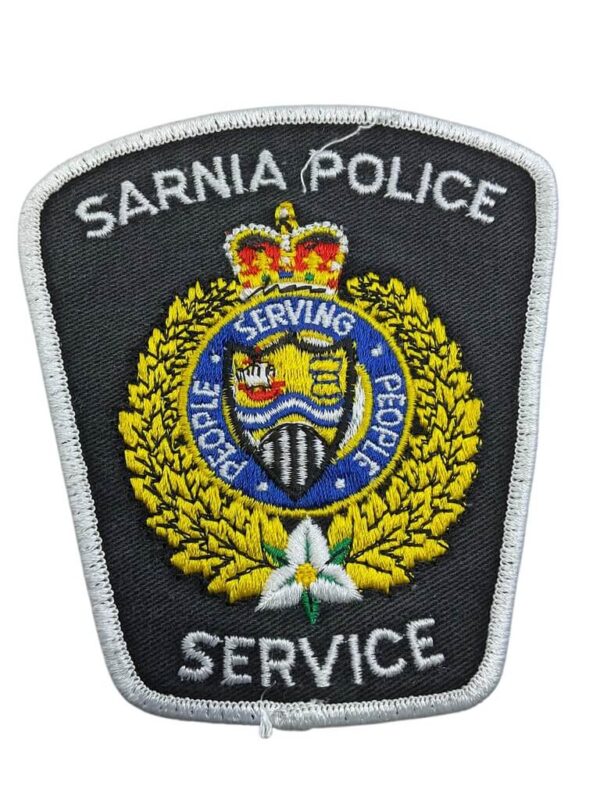 Canadian Sarnia Ontario White Border Police Service Patch