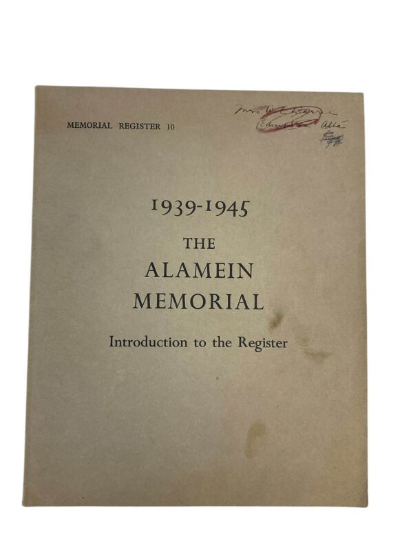 WW2 British The Alamein Memorial Introduction 1939 to 1945 Used Softcover Reference Book