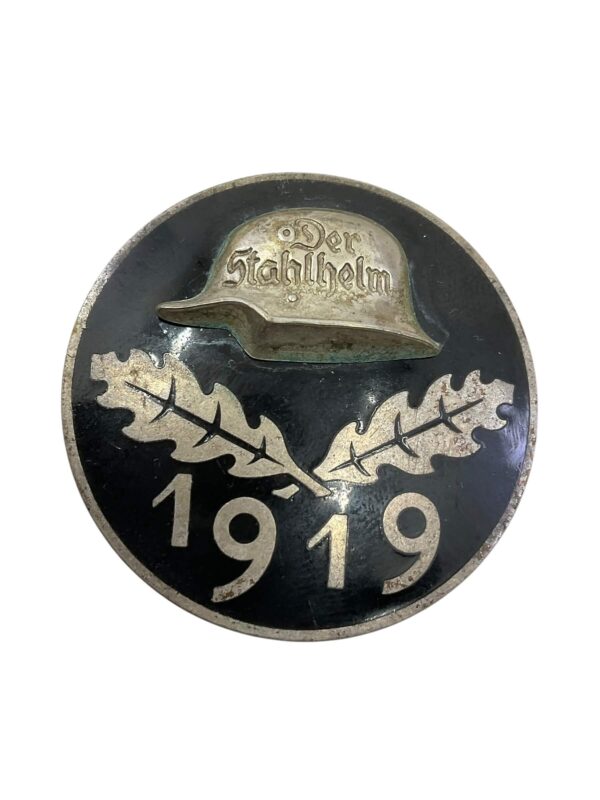 WW2 German "Der Stahlhelm" 1919 Dated Badge Member 23 For Munster Unit