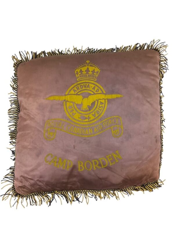 WW2 Royal Canadian Air Force RCAF Home Front Camp Borden Pillow