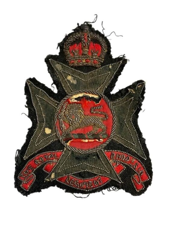 WW2 Royal Rhodesia Regiment Bullion Wire Blazer Crest Patch Vintage