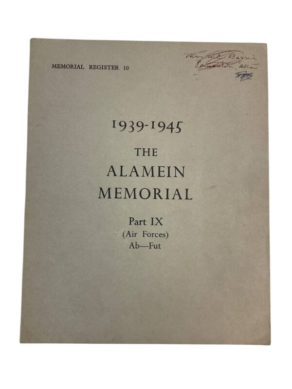 WW2 British The Alamein Memoria Part 9 Air Forces 1939 to 1945 Used Softcover Reference Book