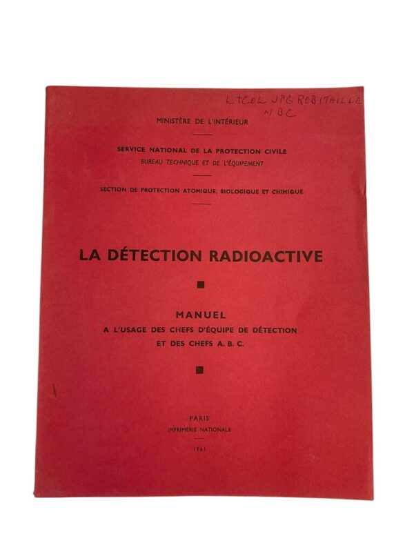 Cold War French Radioactive Detection French Text Manual Reference Book