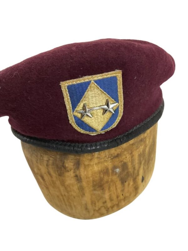 US Army Major General E. R. Ochs Maroon Beret and Swagger Stick