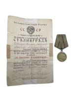 WW2 Russian Soviet Medal For The Defense Of Stalingrad Full Size Medal Named