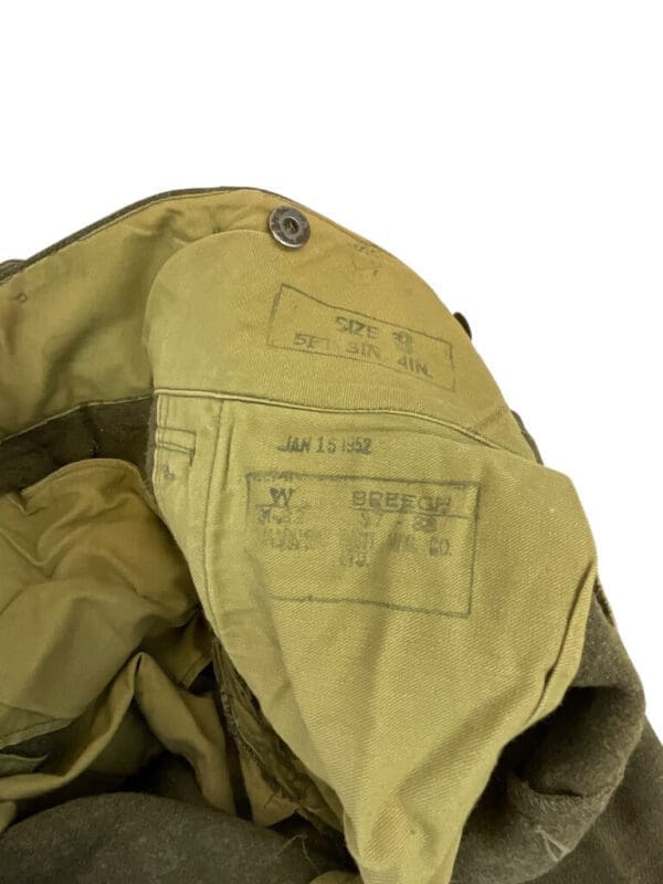 Canadian Army Korean War Battle Dress Trousers Pants Size 3 Dated 1952