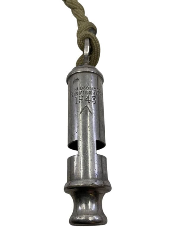WW2 British Army Whistle Broad Arrowed 1943 Dated