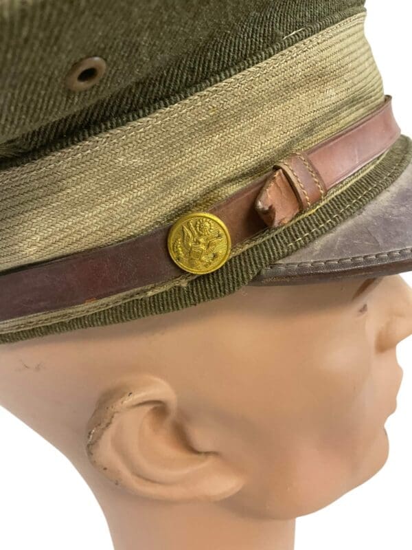 WW1 US M1912 Officers Peak Cap Named 168 Field Artillery