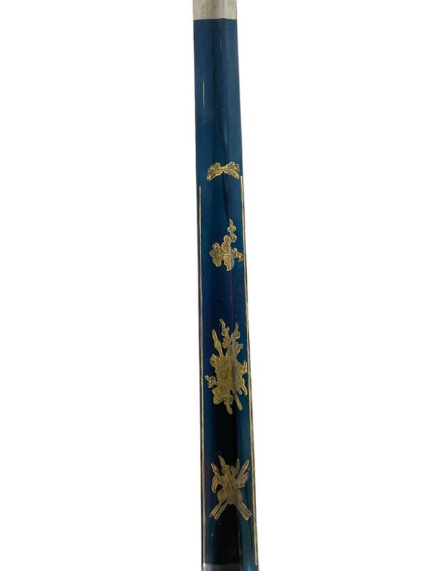 French Napoleonic Grenadier Officers Sword with Scabbard Blue and Gilt Blade