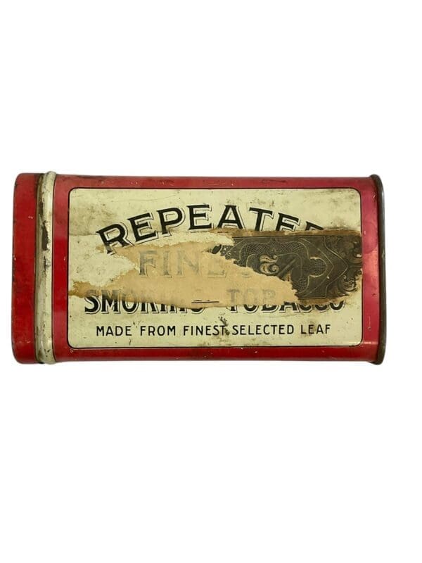 Canadian Repeater Tobacco Tin Mounted Police Large EMPTY