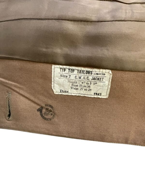 WW2 Canadian Women's Army Corps CWAC Tunic and Skirt Tropical 1942 Dated