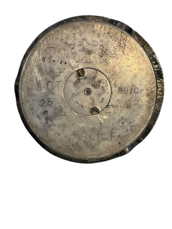 WW2 Canadian 25 Pounder Trench Art Silvered Ashtray