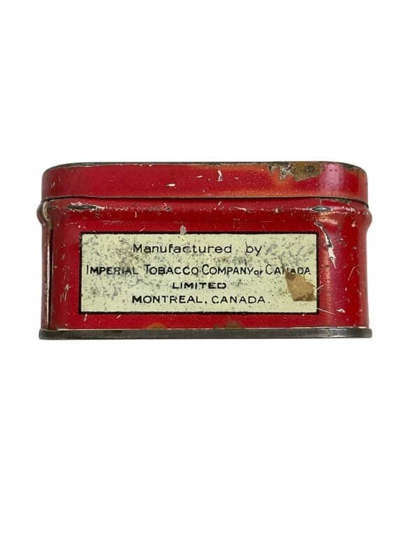 Canadian Repeater Tobacco Tin Mounted Police Small EMPTY