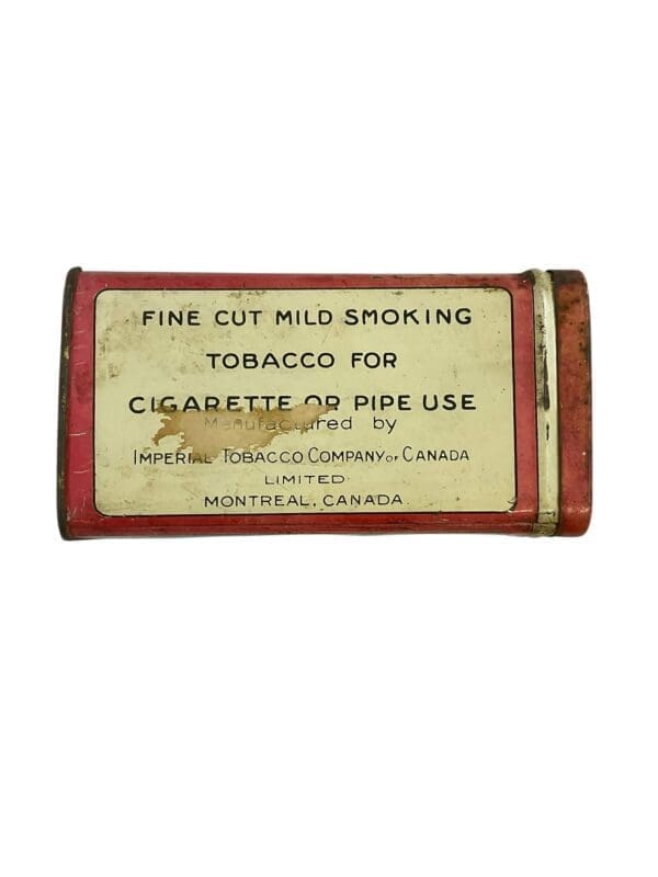 Canadian Repeater Tobacco Tin Mounted Police Large EMPTY