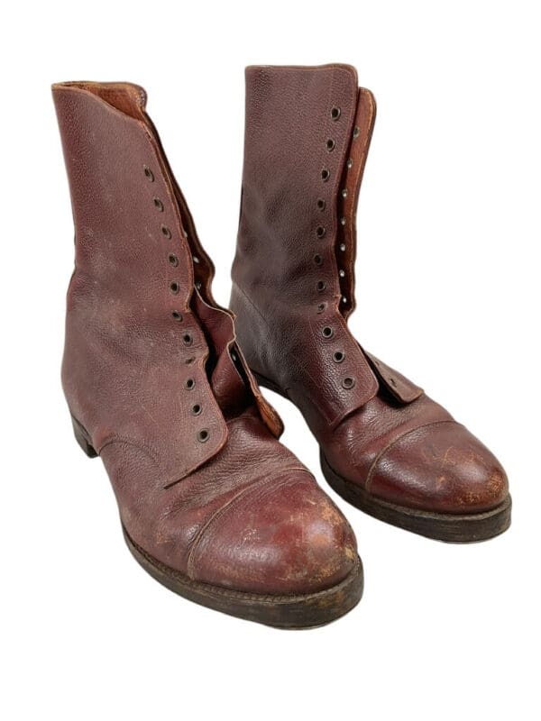 WW2 Canadian Women's Army Corps Officers Brown Leather Boots