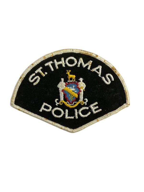 Canadian St. Thomas Ontario White Border Police Patch
