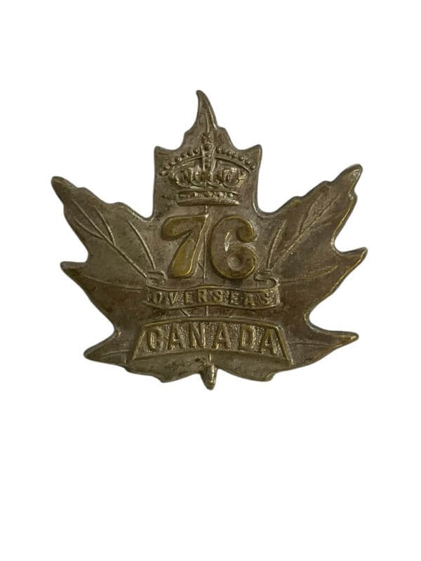 WW1 Canadian CEF 76th Battalion Collar Insignia Single